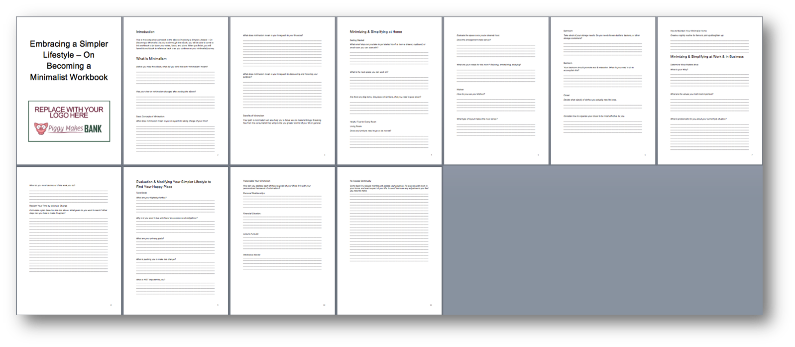 Minimalism Workbook PLR