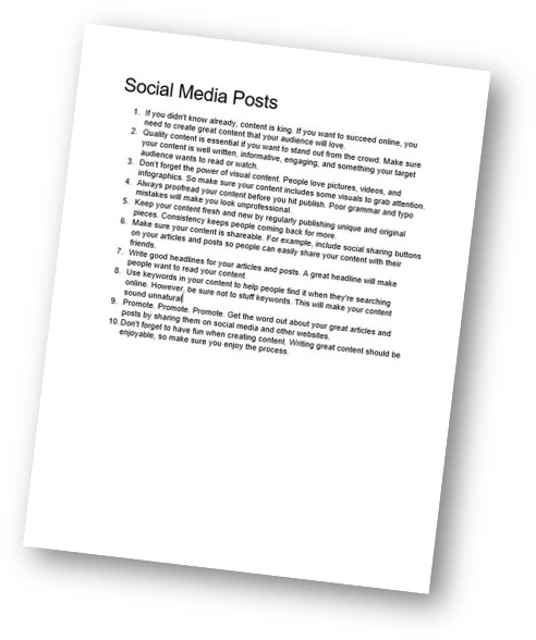 Using Content Marketing in Your Marketing Strategy PLR Social Media Posts