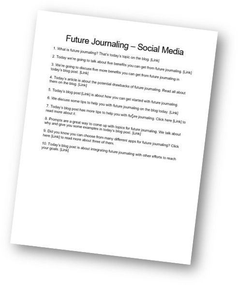 The Benefits of Future Journaling Social Media