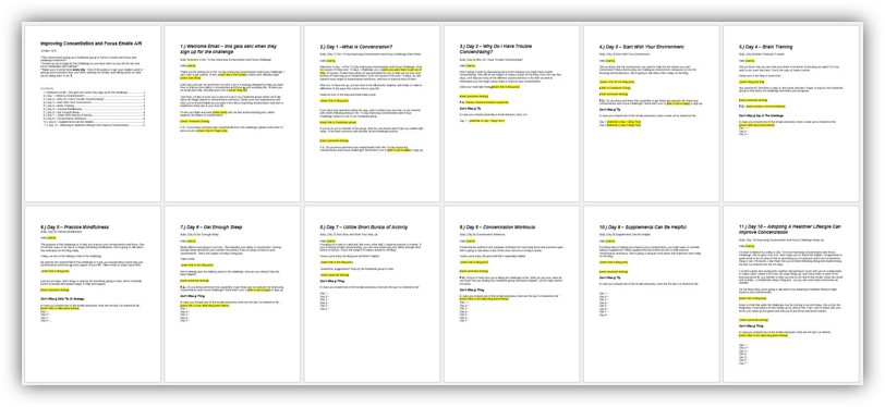 Improving Concentration and Focus Emails