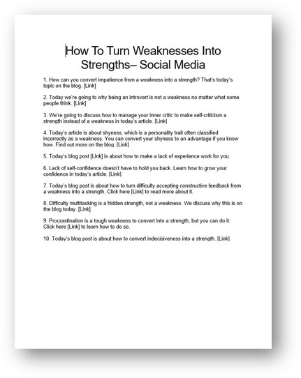 how to turn weaknesses into strengths sm