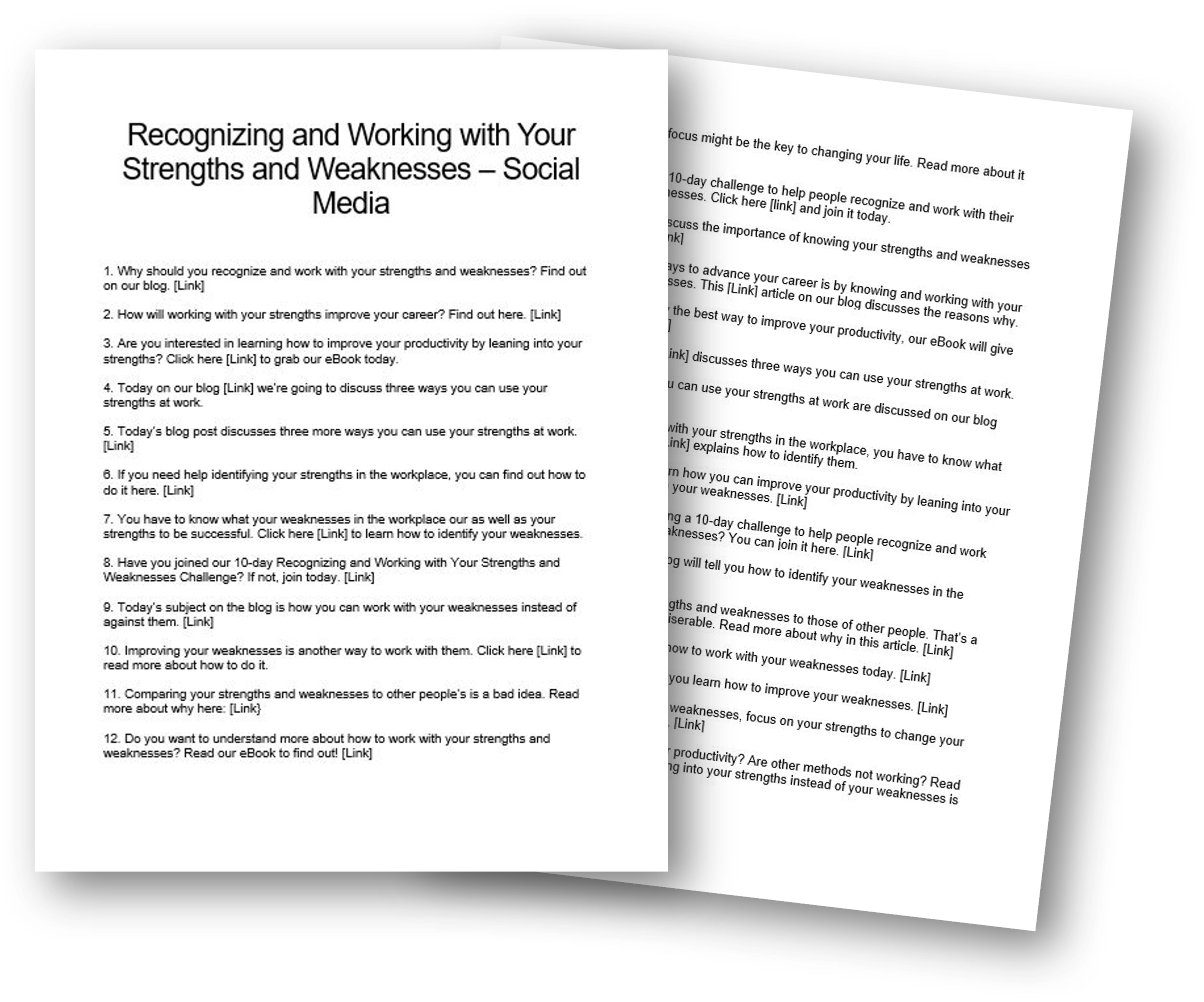 recognizing and working with your strengths social media