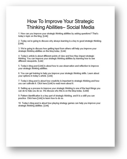 improve strategic thinking skills plr social media