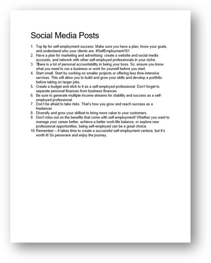 Top Tips for Self-Employment PLR Social Media