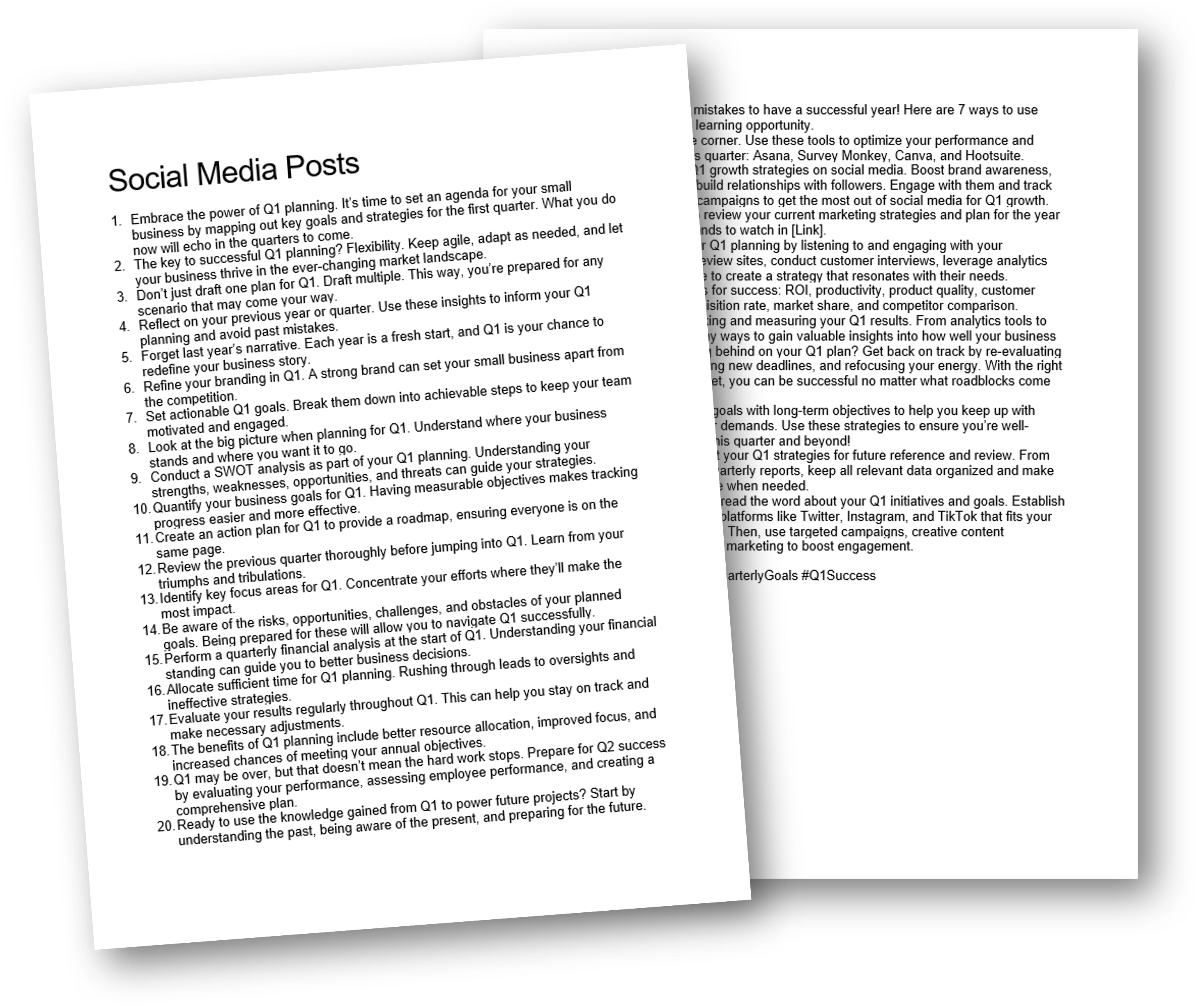 Set Up for Quarter 1 Success PLR Social Media